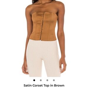 Brown Satin Corset Top